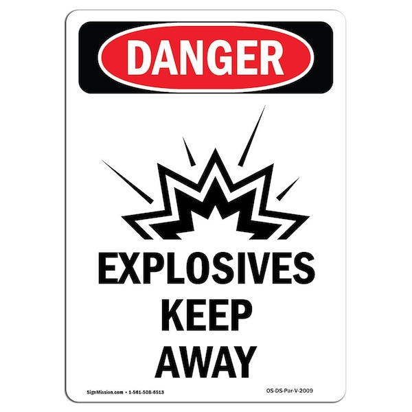 Safety Sign, OSHA Danger, 5" Height, Portrait, D-35-V-2009-10PK